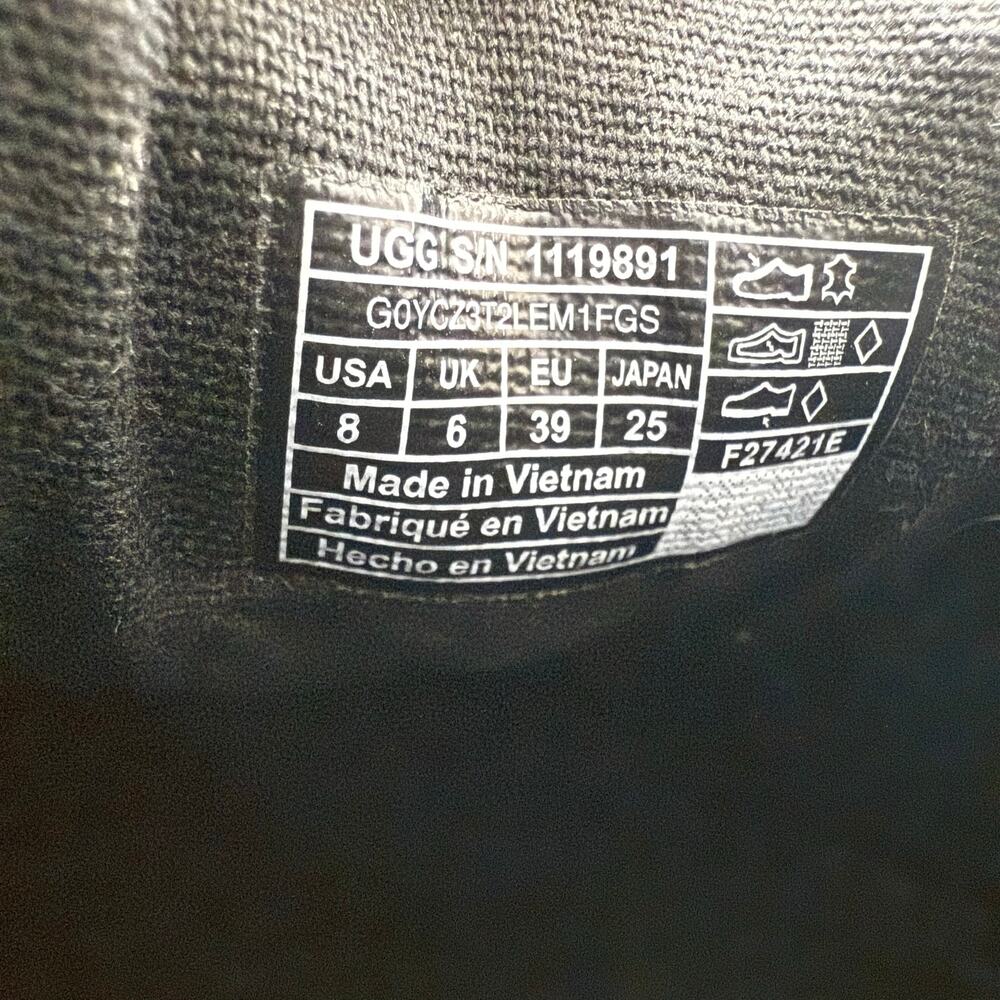 Ugg Jass Leather Slip-on Sneaker Womens 8 Black Silver Preppy Casual Shoes NWT - Picture 11 of 12